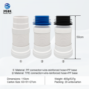 Flexible PP Pan Connector White