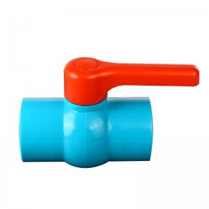 PVC ball valve with red handle