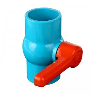 PVC ball valve with red handle