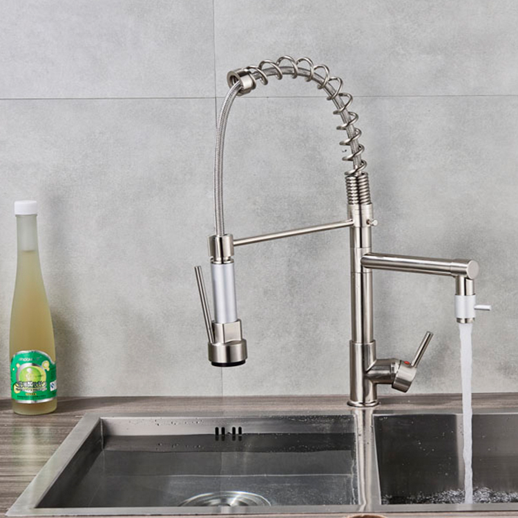 Kitchen faucet with spring stainless steel (1)