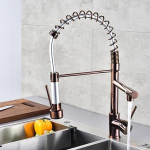 Kitchen faucet with spring stainless steel